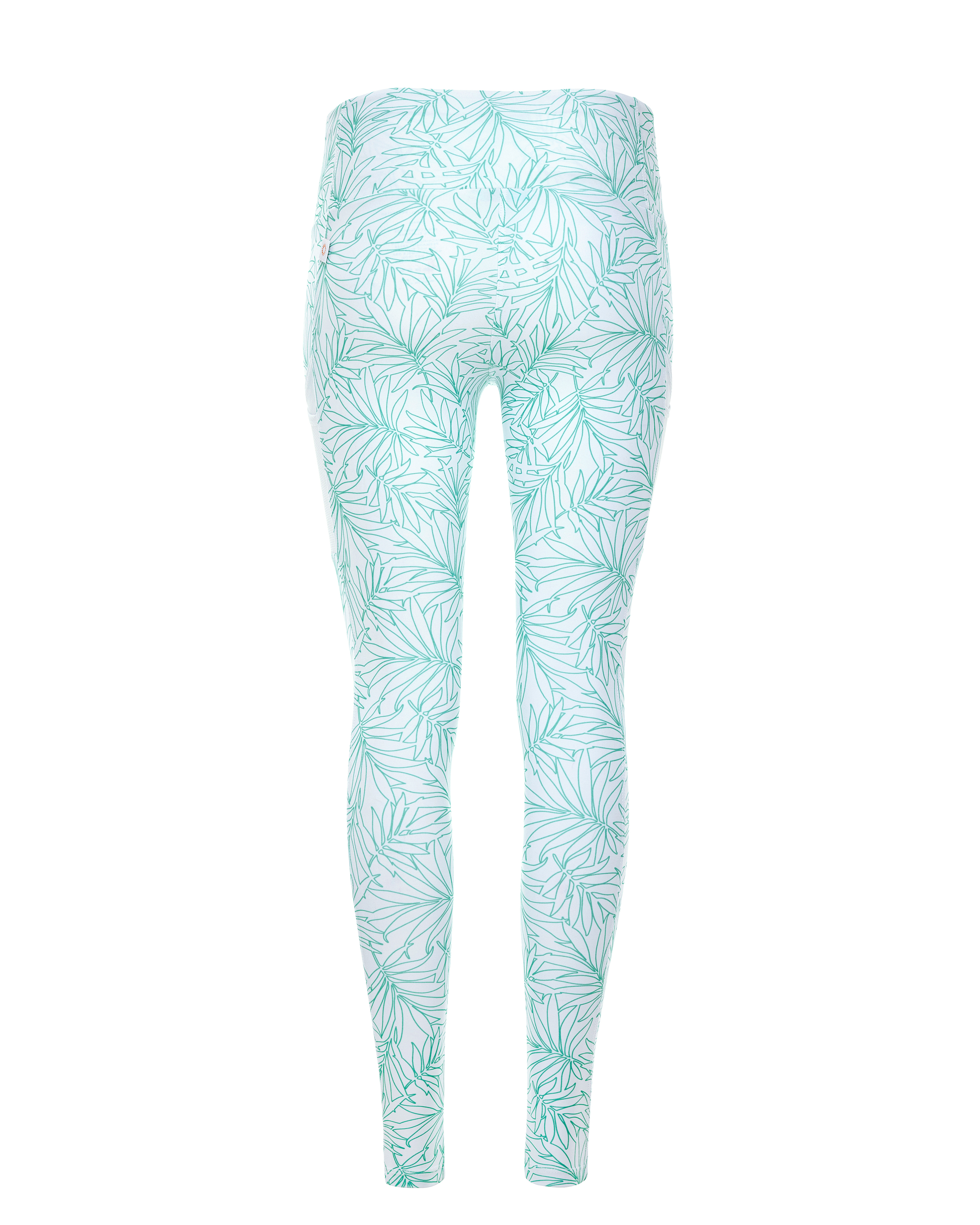 uv protection leggings spf bottoms_silver palm turquoise