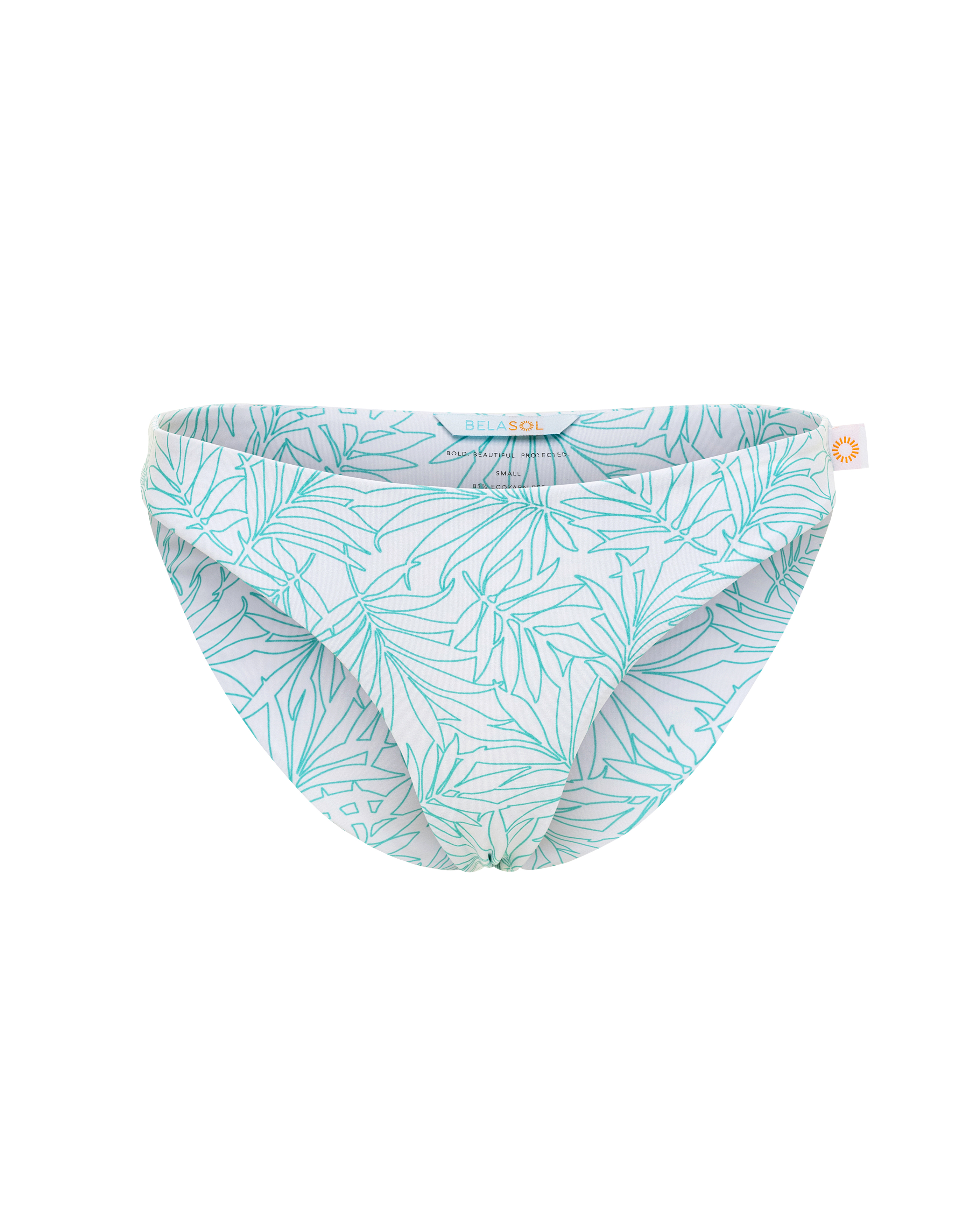 palmetto uv protection spf bikini bottom_silver palm turquoise