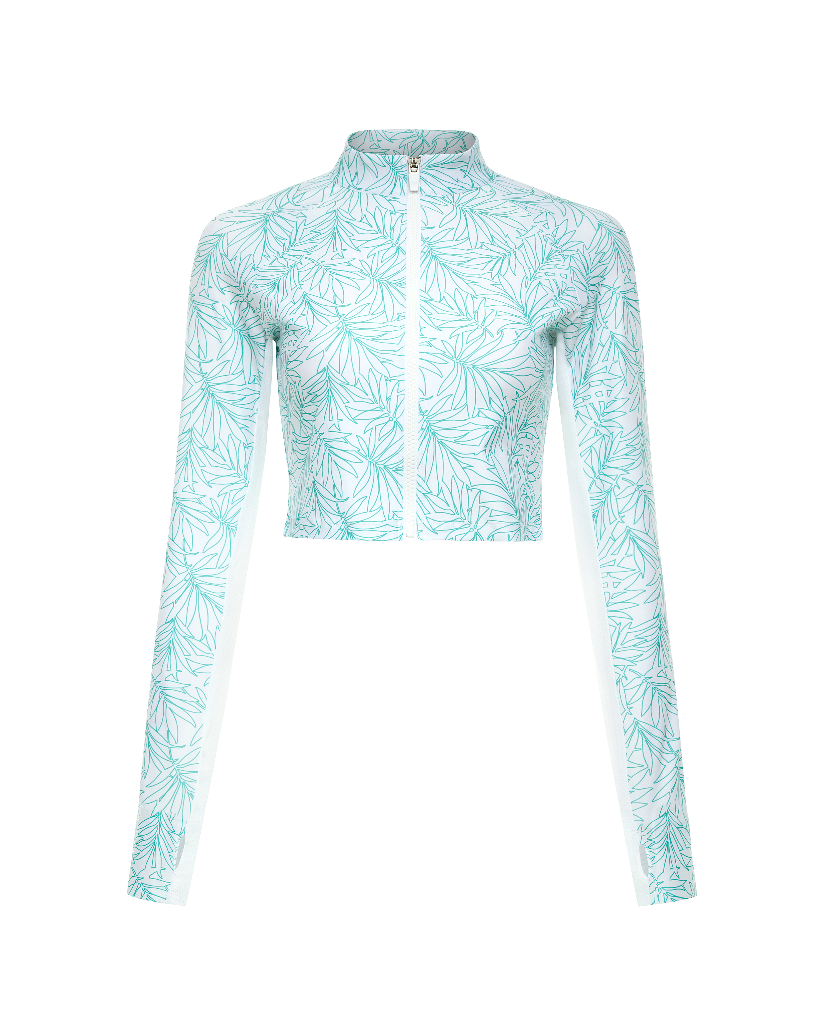 pelagic uv protection spf swim top_silver palm turquoise