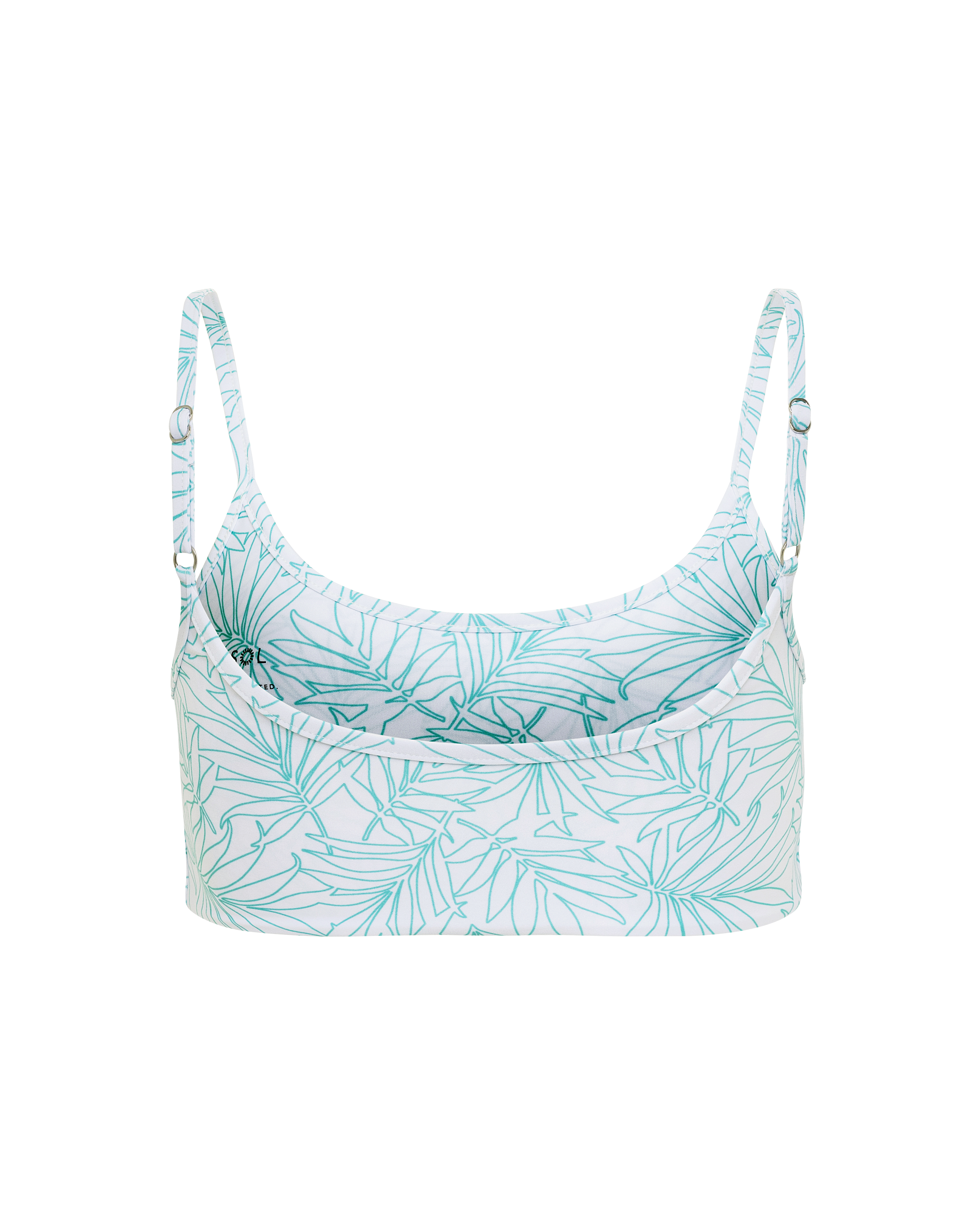 palmetto uv protection spf bikini top_silver palm turquoise